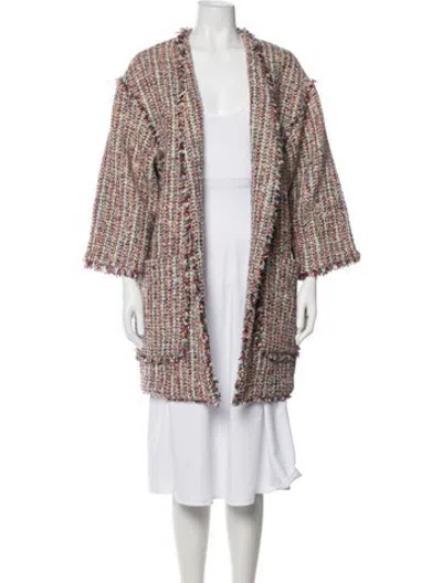 Pre-owned Munthe Tweed Pattern Coat In Red