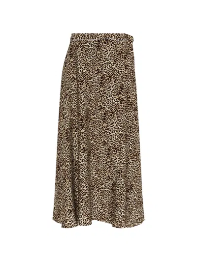 Munthe Ubba Leopard-print Wrap-design Maxi Skirt In Brown