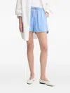 Munthe Uppi Pinstripe Drawstring Shorts In Blue