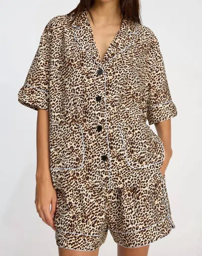 Munthe Ushi Short-sleeved Shirts In Animal Print In Brown