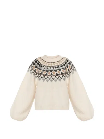 Munthe Vaffie Sequin-embellished Patterned Sweater In Neutral