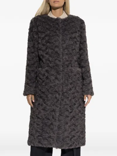 Munthe Vaina Faux-fur Coat In Gray
