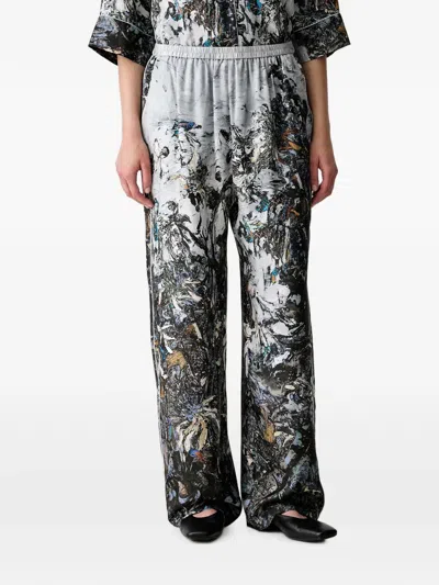 Munthe Varum Abstract-print Trousers In Grey