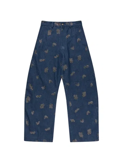 Munthe Vasler Bead-embellished Jeans In Blue