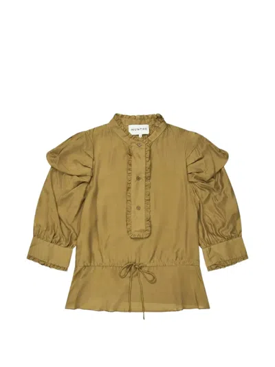 Munthe Vastu Ruffled Drawstring Blouse In Neutral