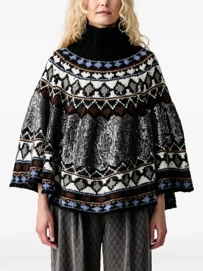 Munthe Verst Sequin-embellished Poncho In Multi