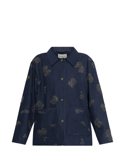 Munthe Vichola Bead-embellished Jacket In Blue