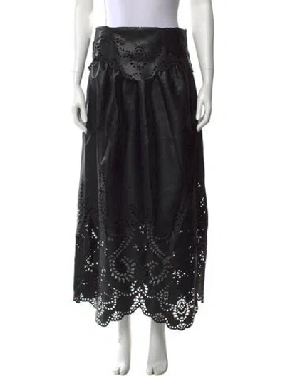 Pre-owned Munthe Vintage Midi Length Skirt In Black