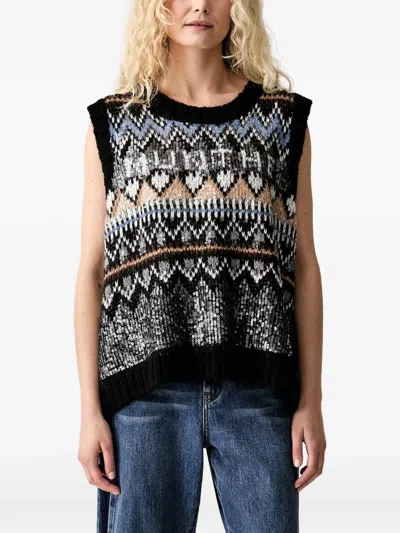 Munthe Vitalism Sequin-embellished Knitted Vest In Black