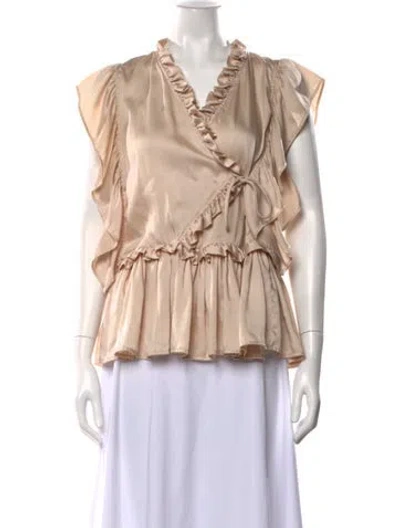Pre-owned Munthe V-neck Sleeveless Top In Neutrals