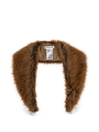 Munthe Voida Faux-fur Scarf In Brown