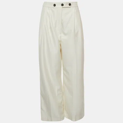 Munthe White Gabardine Pleated Trousers In Neutral
