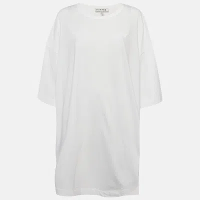 Munthe White Printed Jersey Side-slits Oversized T-shirt