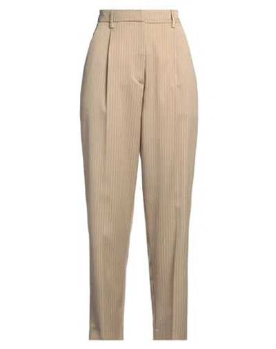 Munthe Woman Pants Camel Size 10 Recycled Polyester, Viscose, Elastane In Brown
