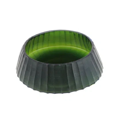 Murano Art Collection Agra Collection Glass Decorative Bowl In Green Brown