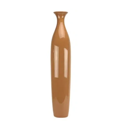 Murano Art Collection Ascot Floor Vase In Taupe