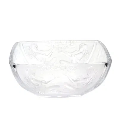 Murano Art Collection Aurora Glass Rectangle Decorative Bowl In Clear