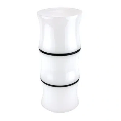 Murano Art Collection Bamboo Glass Table Vase In Black;white