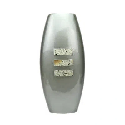 Murano Art Collection Bello Ceramic Vase In Gray