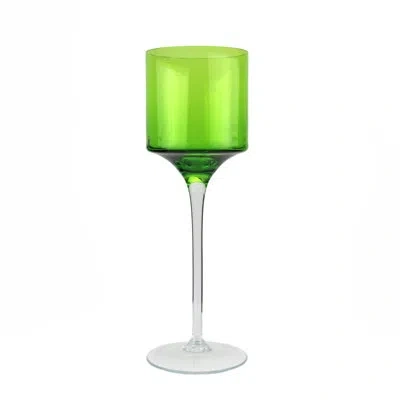 Murano Art Collection Camilla Candle Holder In Green