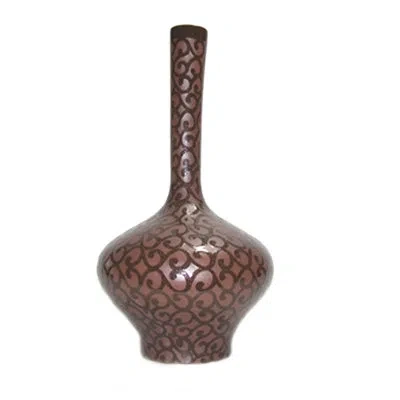 Murano Art Collection Ceramic Vase Chocolate Brown
