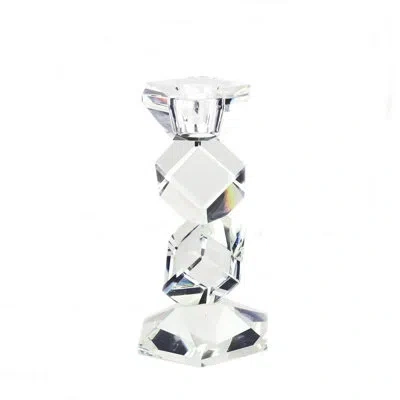 Murano Art Collection Comet Crystal Candlestick In Clear