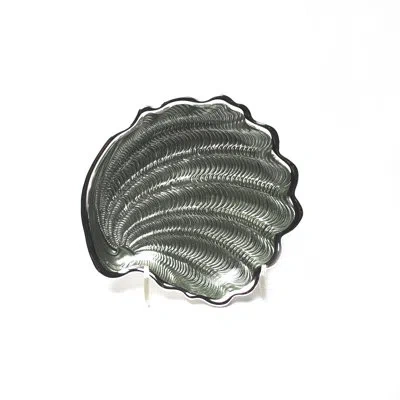 Murano Art Collection Conchiglia Tray In Sage Green