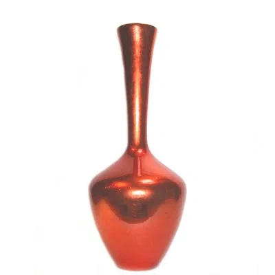 Murano Art Collection Daphne Ceramic Vase Chocolate Pearl In Brown