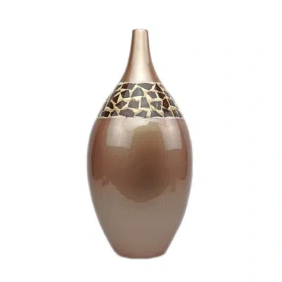 Murano Art Collection Daphne Chocolate Brown Ceramic Floor Vase