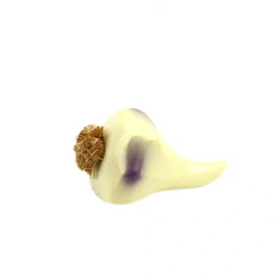 Murano Art Collection Decorative Hand Painted Wooden Garlic In Ivory,brown,purple