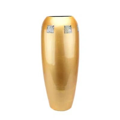 Murano Art Collection Eclipse Ceramic Vase In Yellow