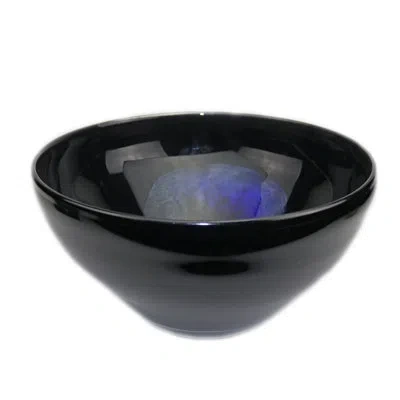 Murano Art Collection European Art Glass Gabrielle Centerpiece Bowl In Black