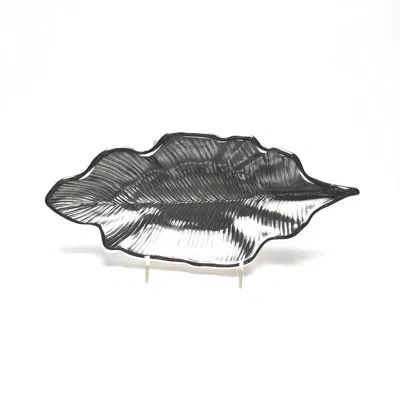 Murano Art Collection Foglia Willow Vanity Tray In Ice Gray
