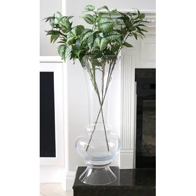 Murano Art Collection Handmade Glass Floor Vase In Clear