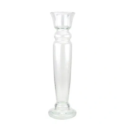 Murano Art Collection Impero 20.5" Glass Tabletop Candlestick In Clear
