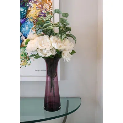 Murano Art Collection Madison Glass Table Vase In Violet