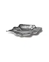 Murano Art Collection Murano 11.5in Foglia Willow Leaf Plate In Grey