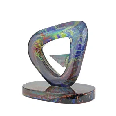 Murano Art Collection Murano Glass Calcedonia Triangolo Sculpture