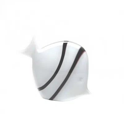 Murano Art Collection Murano Glass Tropical Fish In Opal Black