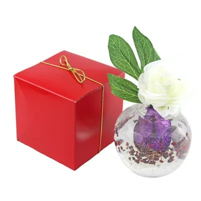 Murano Art Collection Nancy European Art Glass Vase Violet
