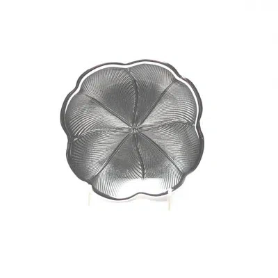 Murano Art Collection Quadrifoglio Tray In Ice Gray
