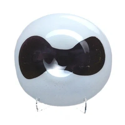 Murano Art Collection Rafaela Centerpiece Plate Opal Grey In Gray;ivory