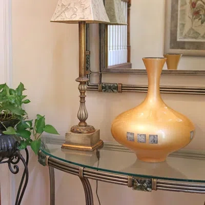 Murano Art Collection Ravello Yellow Ceramic Table Vase