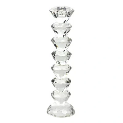 Murano Art Collection Sunset Crystal Tabletop Candlestick In Clear