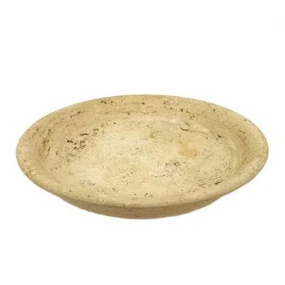 Murano Art Collection Travertine Marble Centerpiece Bowl In Beige