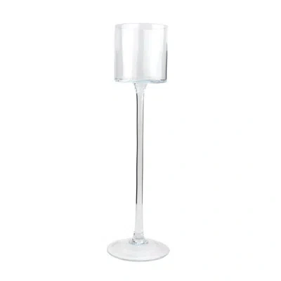 Murano Art Collection Venezia Candle Holder In Clear