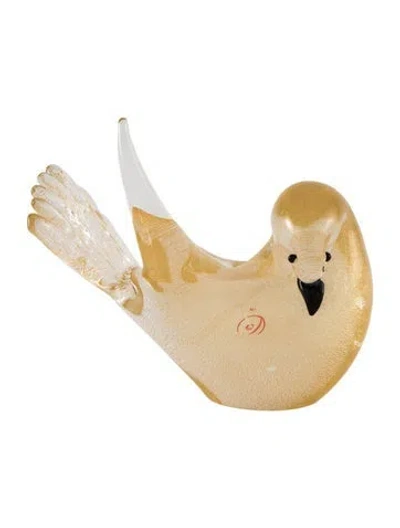 Pre-owned Murano Glass Bird Figurine In Metallic