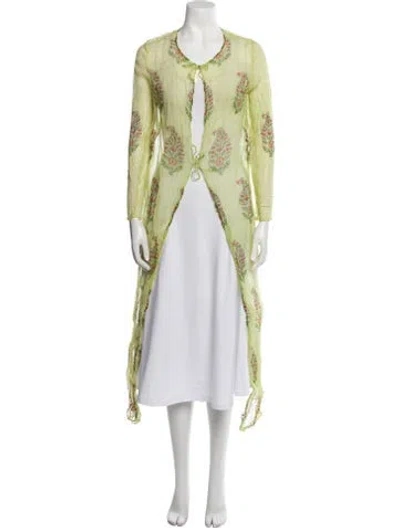 Pre-owned Muriel Brandolini Printed Robe In Green