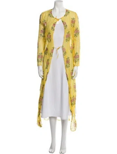 Pre-owned Muriel Brandolini Printed Robe In Yellow