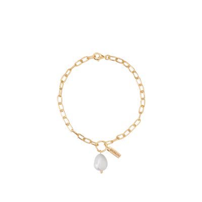 Murkani Aphrodite Goddess Pearl Drop Bracelet Small In Gold